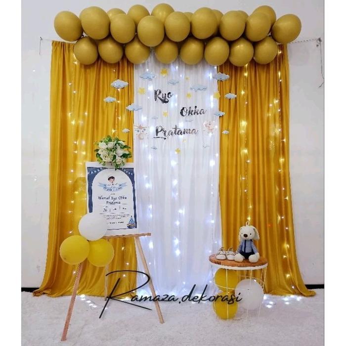 Dekorasi Backdrop Balon Chrome Syukuran Tasyakuran Aqiqah Anak Tbk