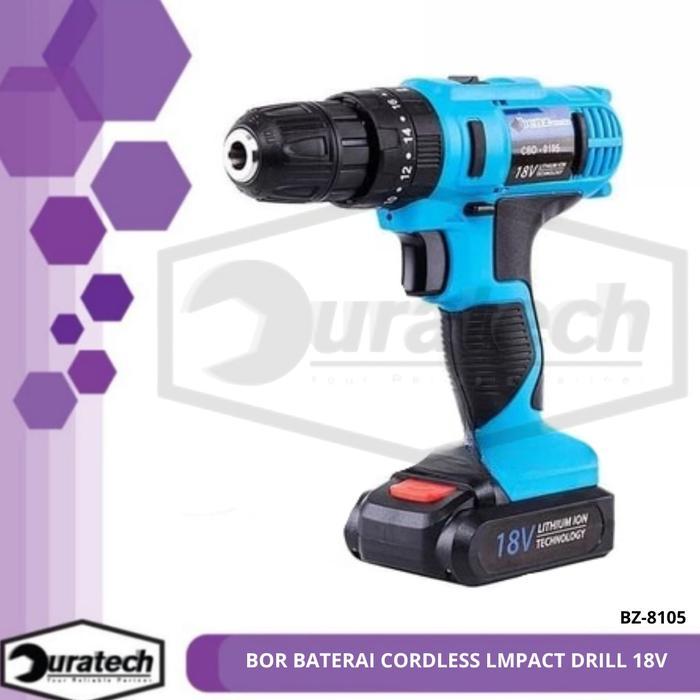 Benz Werkz Bor Baterai Cordless Lmpact Drill 18V / Bor Tangan Torque Baterai Bz-8105 Dan Cordless