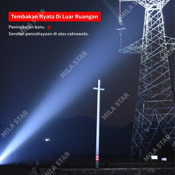Premium Senter Led 100.000 Lumens Tahan Air - Senter Taktis Outdoor & Camping, Baterai Tahan Lama