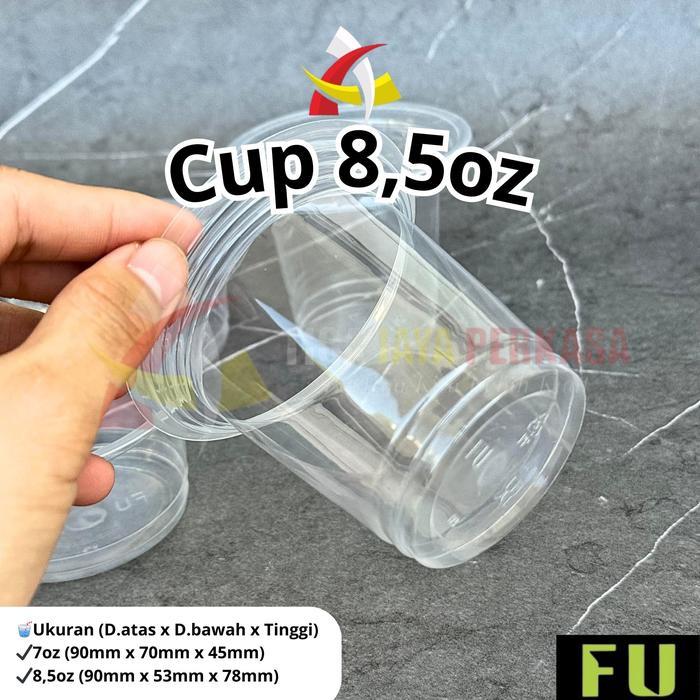 Younger_Shop Gelas Plastik 7Oz 8,5Oz Fu Cup / Cup Ice Cream / Cup Jelly Puding @50Pcs
