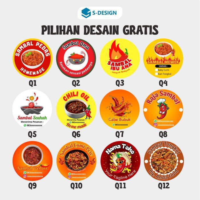 PAKET SATU LEMBAR STIKER SAMBAL / STIKER SAMBEL / STIKER / LABEL / STIKER LABEL / STIKER BOTOL