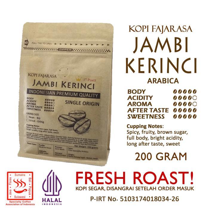 Kopi Fajarasa Jambi Kerinci Biji Kopi Arabica 200 Gram