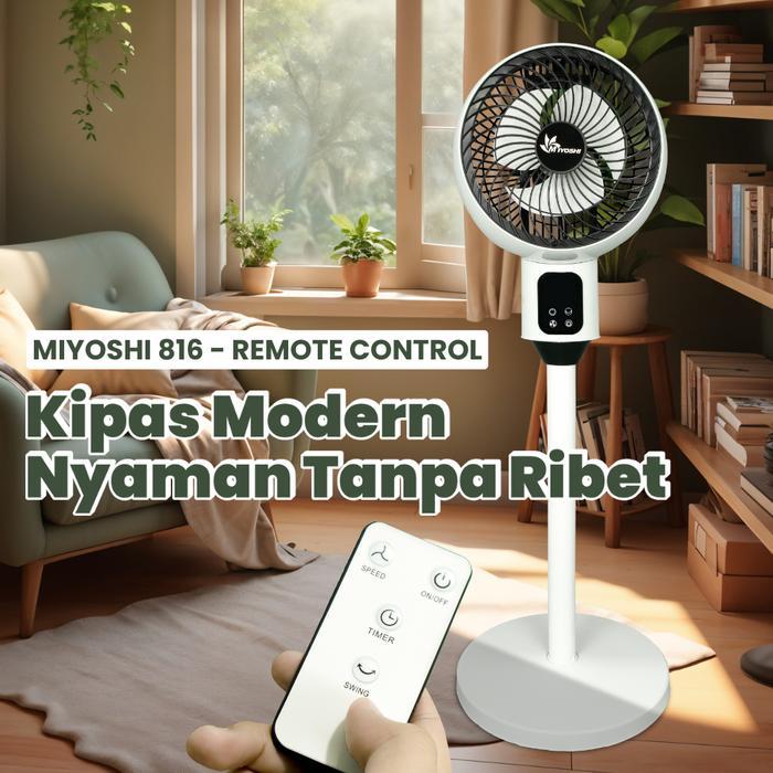 Miyoshi - Kipas Angin Remot/Kipas Modern/Kipas Angin Viral/Kipas Angin Minimalis/Kipas Angin