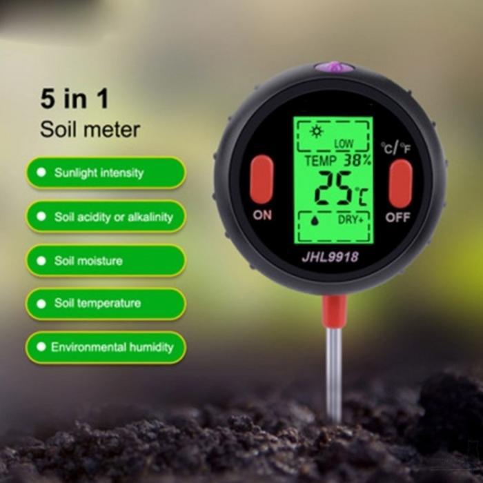 DIGITAL SOIL ANALYZER / ALAT UKUR PH TANAH 5IN1