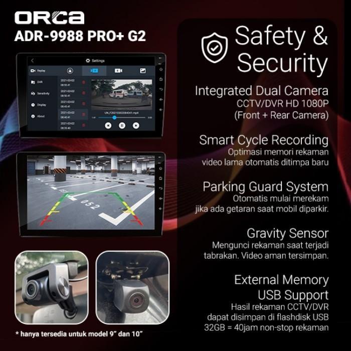 Headunit ORCA PRO+DVR GEN 2 Xpander 2022 Android Auto CarPlay 10"inch