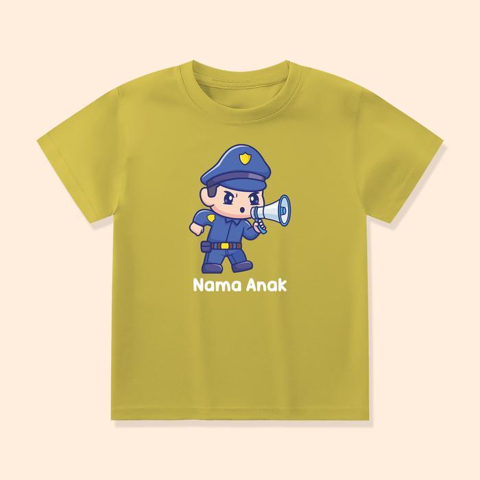 Baju Kaos Anak Gambar Polisi Custom Nama Laki-laki Perempuan ANK-14 B