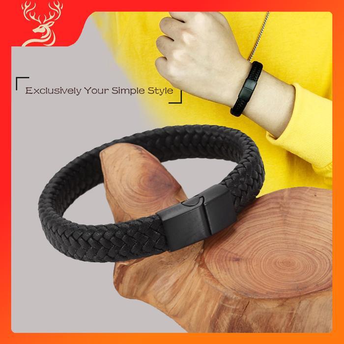 Gelang Kulit Tenun Pria Gesper Gelang Kulit Pria Original Gelang Hadiah Ulang Tahun