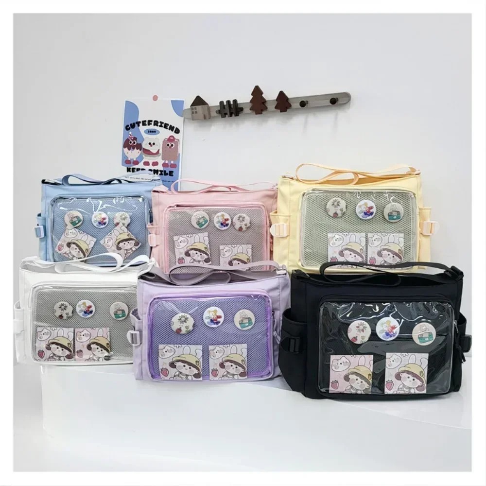 Japanese Y2K Lolita Transparent Shoulder Bag New Trend Itabag Badge DIY Decoration Crossbody Bag
