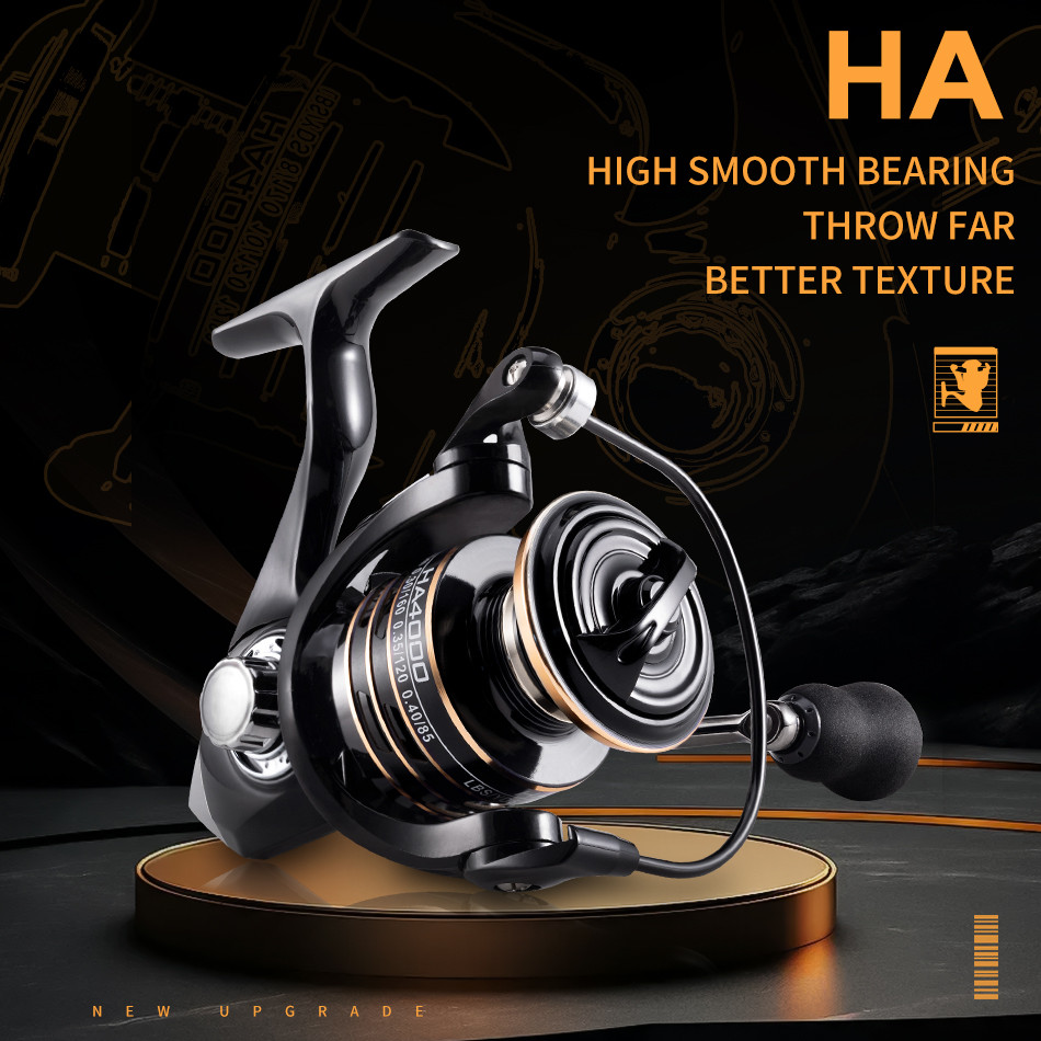 Rooblinos HA Spinning Reels Ultralight Metal 5.2:1 Gear Ratio 2000-7000 Saltwater Or Freshwater Big