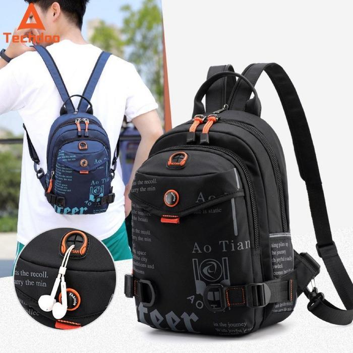 Kalibre Bag'S - Techdoo Tas Pria Punggung Usb Charger Tas Ransel Dan Tas Selempang Casual Backpack