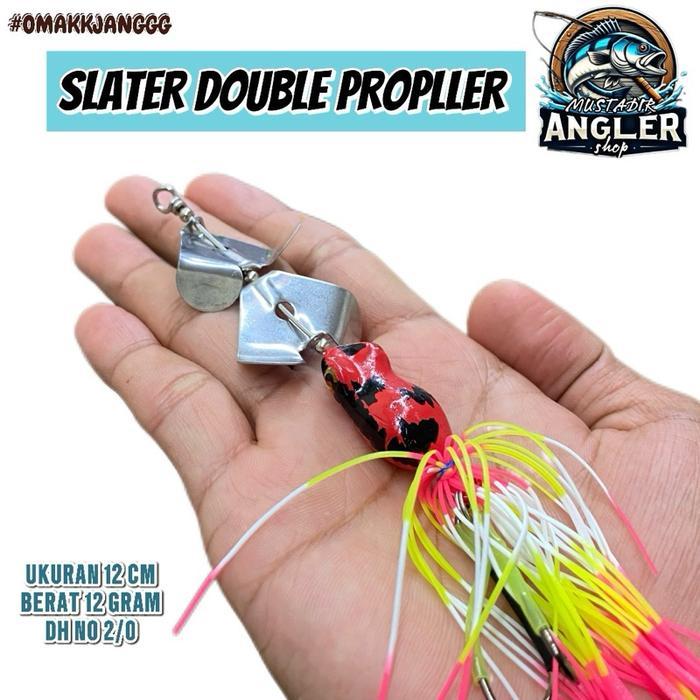 Slater double propeller umpan casting Ikan toman murah