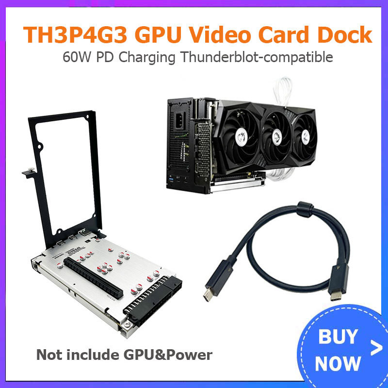 . Th3P4G3 Thunderbolt-Compatible Gpu Video Card Dock Laptop To External -