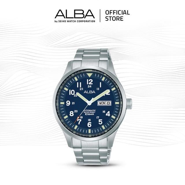 ALBA MECHANICAL JAM TANGAN PRIA FIELD AL4211 / AL4211X1 AUTOMATIC BLUE DIAL STAINLESS STEEL STRAP