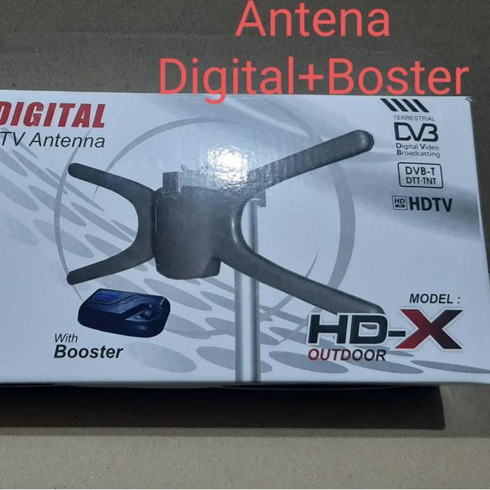 Terlaris Pf Antenna Digital Outdoor + Booster Model Hd-X Outdoor Anten+Boster Best Quality
