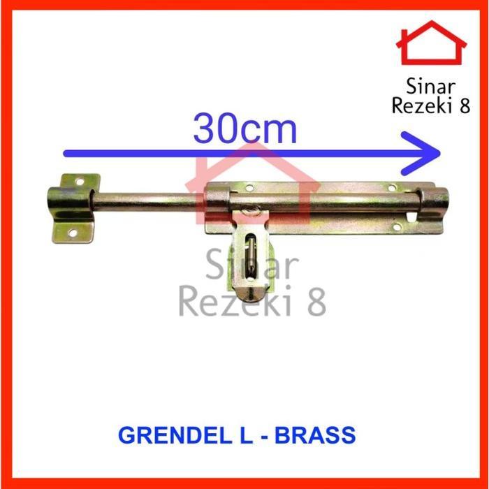 PROMO Grendel Pintu Besi L BRASS / Kunci Pagar Besar Selot Jendela Slot