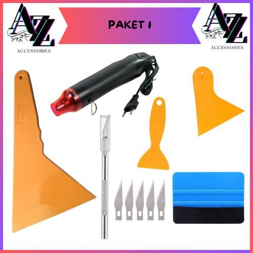 PAKET LENGKAP Mini Heat Gun Hot Air Vinyl 220V 300W Mesin Pemanas Blower Uap Panas Alat Untuk Pasang