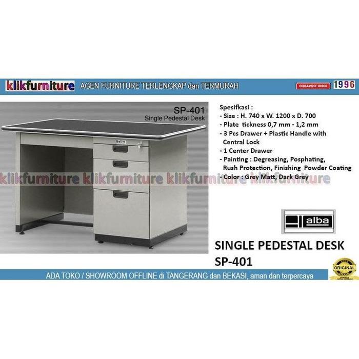 SP 401 ALBA Meja Tulis Meja Kantor Office Desk BESI 1/2 Biro