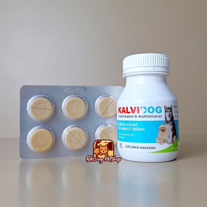 Kalvidog Obat Tulang dan Bulu Anjing 30 tablet(KALSIUM ANJING&KUCING)
