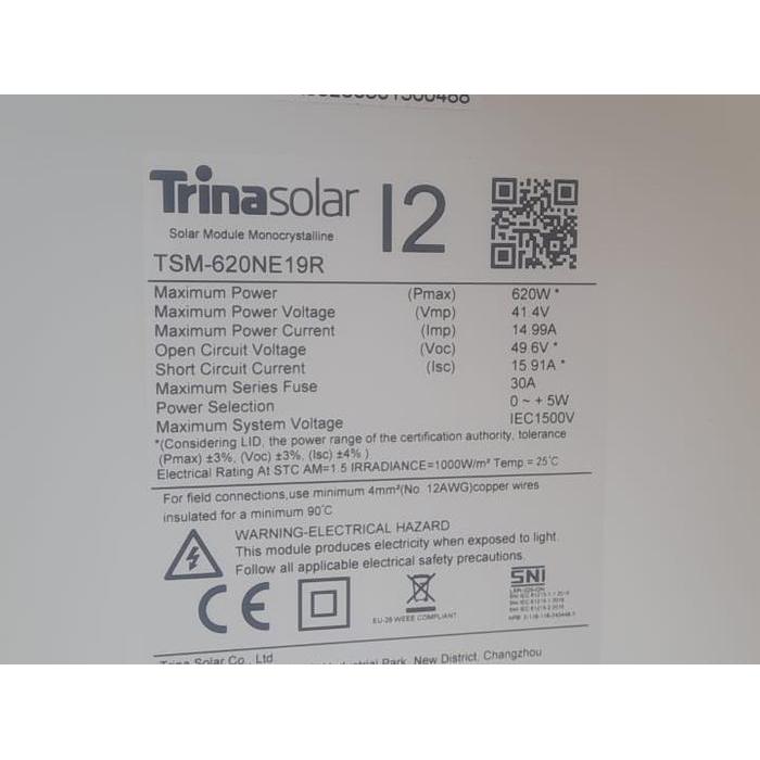 Panel Surya Trina Solar 500Wp 575Wp 620Wp 665Wp 720Wp 830Wp Monocrystaline Perc Half Cell Mbb High