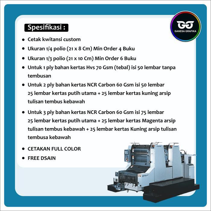 TANPA MIN ORDER CETAK KWITANSI PEMBAYARAN CUSTOM 2 RANGKAP