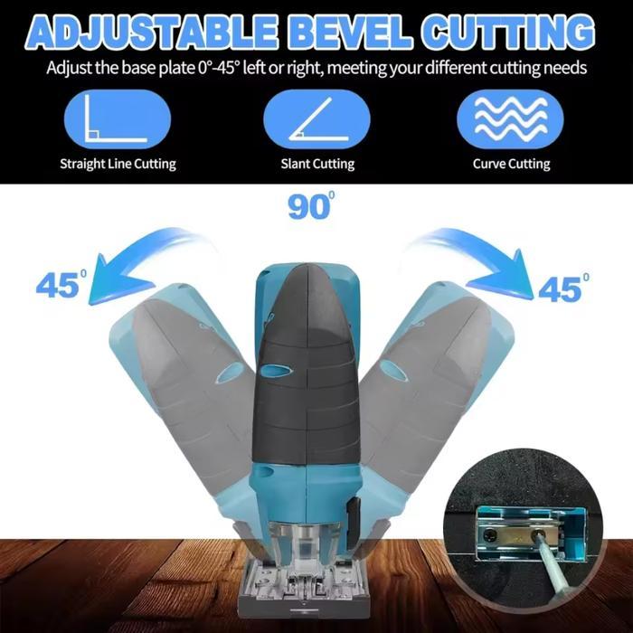 GERGAJI KAYU JIGSAW CORDLESS MESIN GERGAJI BATERAI 21 VOLT GERGAJI POTONG KAYU TRIPLEK