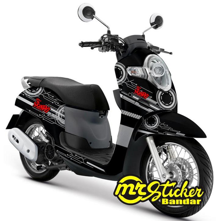 Decal Scoopy Full Body Full Blok Dekal New Fi 2017-2020 Matrix Hitam