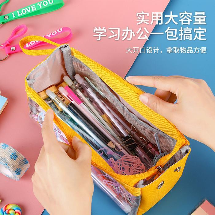 Tempat Pensil Pencil Case KOrea Transparan / Kotak Pensil Transparan