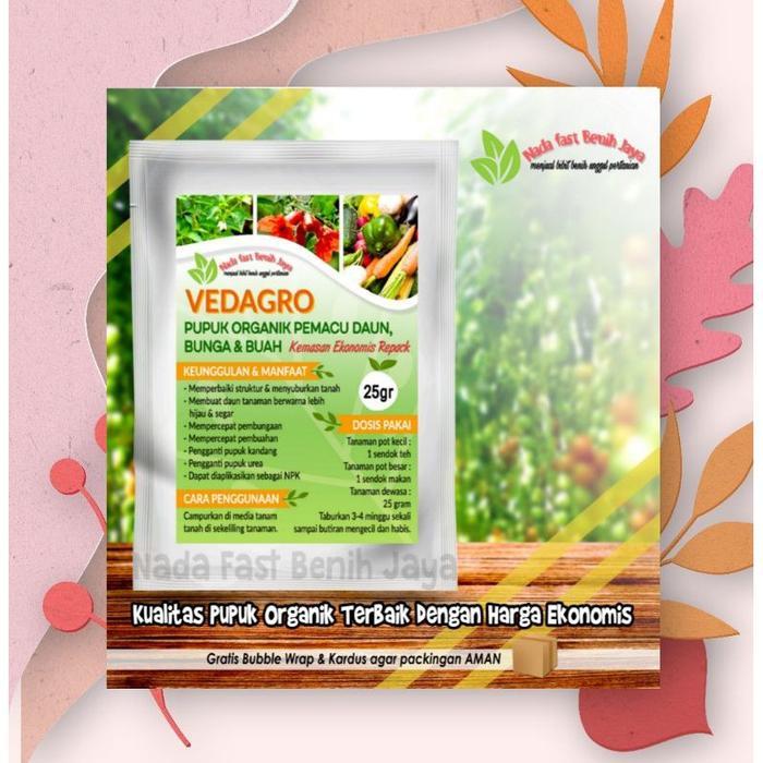 Pupuk Organik vedagro 25 Gram untuk pemacu Daun sayuran bunga dan buah berkualitas pupuk