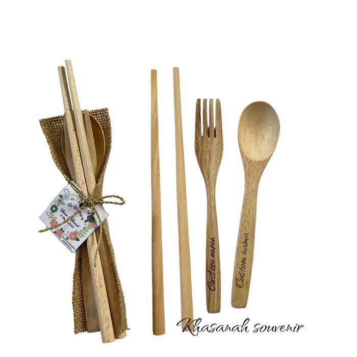 50set souvenir sendok garpu sumpit packing goni rustic