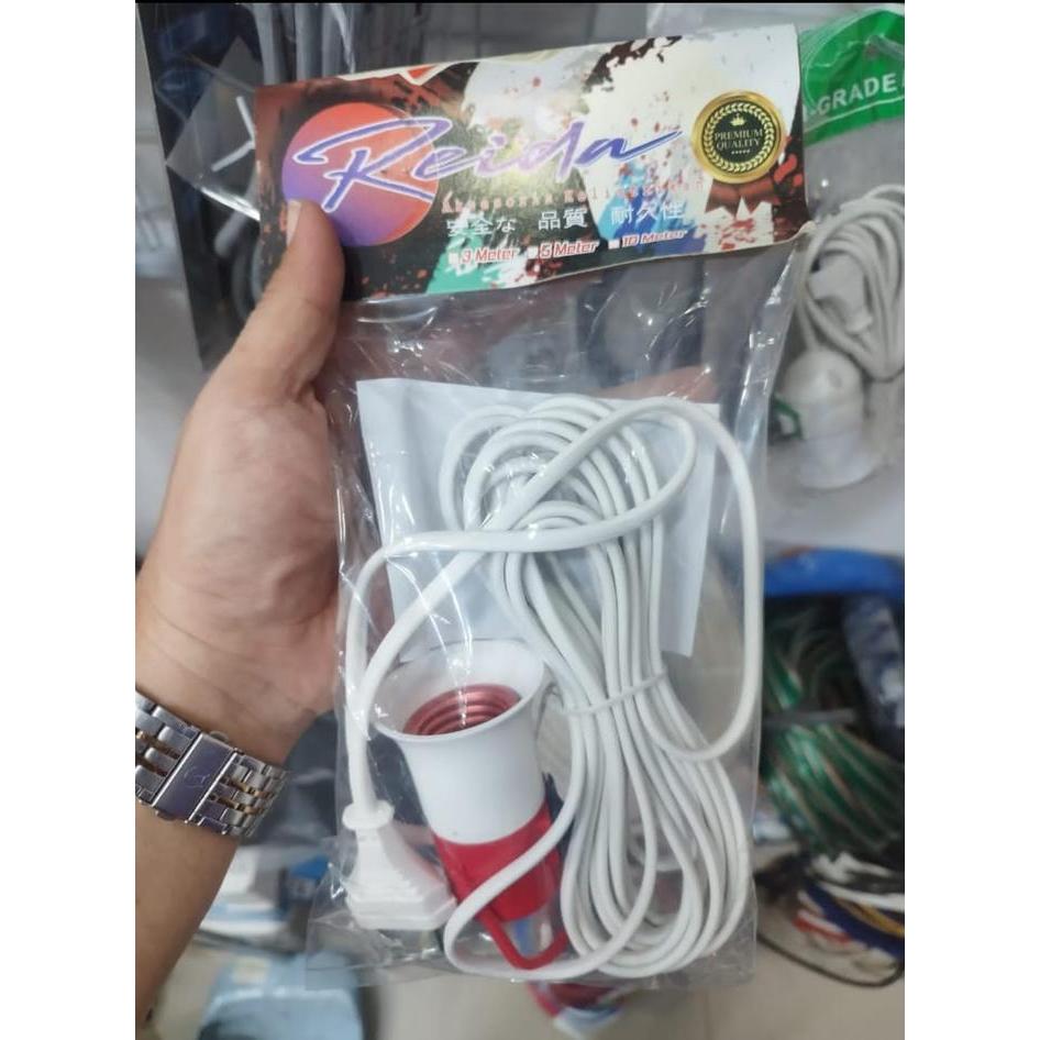 Fitting Gantung + Saklar Gantung + Kabel 5 Meter Merk Reida