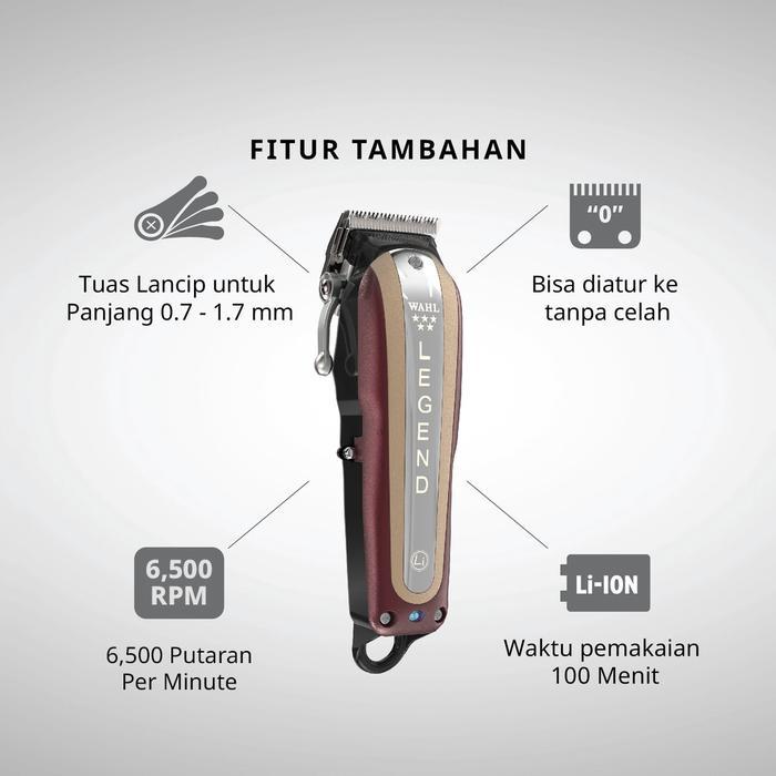 WAHL LEGEND CORDLESS HAIR CLIPPER - ALAT CUKUR, PEMANGKAS, ALAT CUKUR RAMBUT, MESIN POTONG RAMBUT