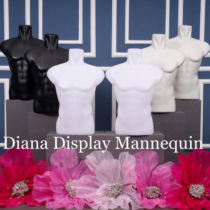 Manekin Badan Otot Pria Dewasa Plastik Bening Butek Atau Hitam - Patung Baju Pria Dewasa Berotot -