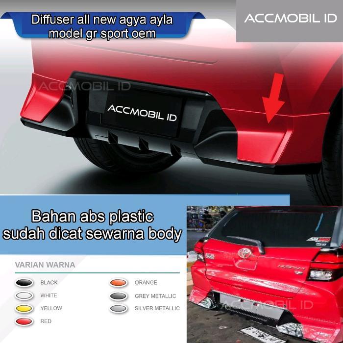 Diffuser all new agya ayla model Gr sport oem body kit belakang agya ayla