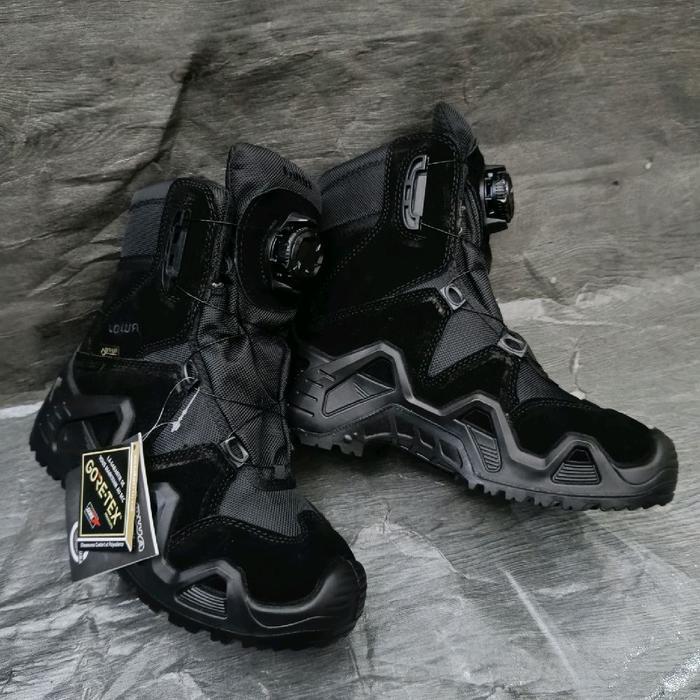 Sepatu PDL Tactical LOWA Hitam Tali Putar / Sepatu PDL LOWA Hitam Tali Putar