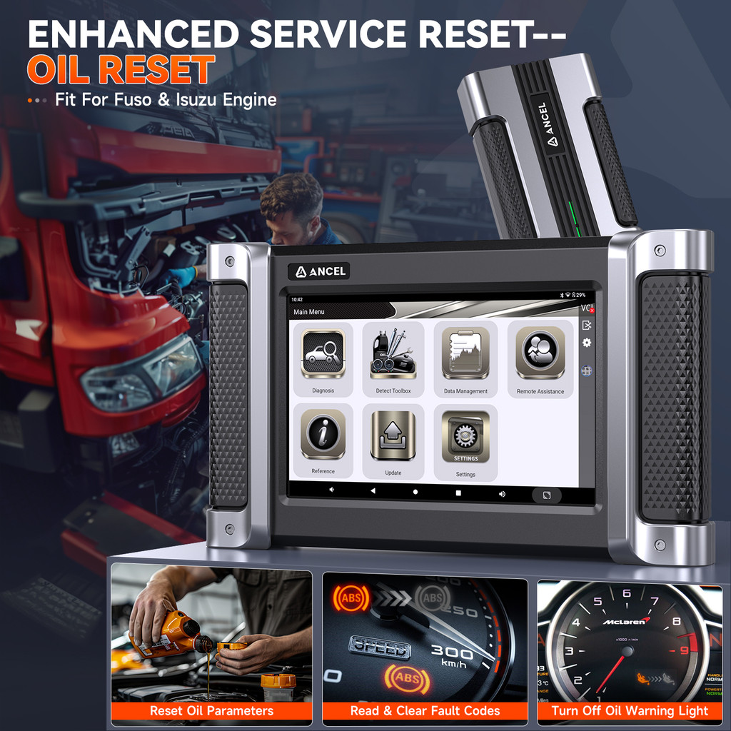 . Ancel Hd8000 Diesel Heavy Duty Truck Diagnostic Tools Full System Obd2 Truck Scanner D.Pf -