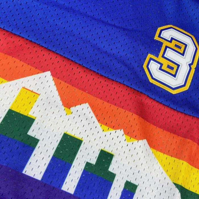 BORDIR Baju Jersey Basket Allen Iverson Denver Nuggets Biru