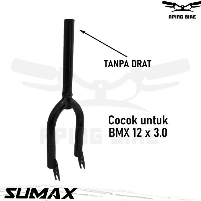 Fork BMX 12 SUMAX Oversize (TANPA DRAT) Hitam Garpu Sepeda BMX 12