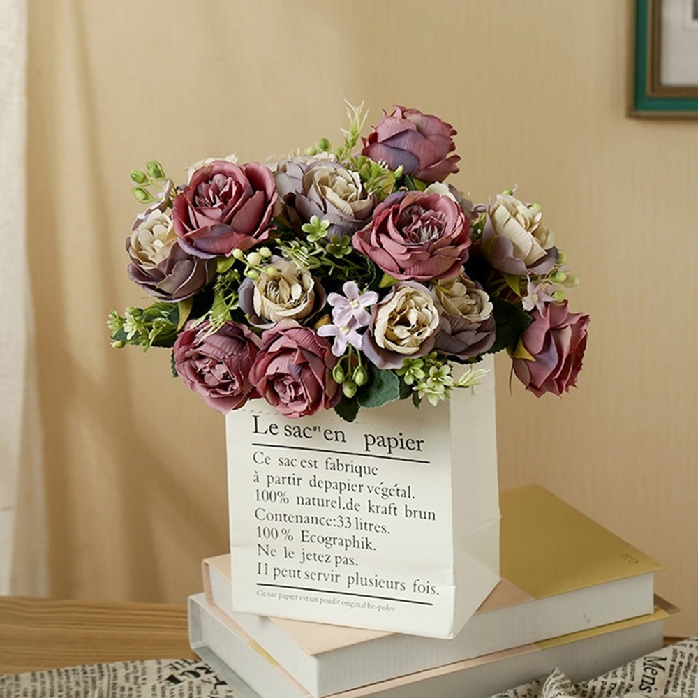 Artificial Flower Home Room Decoration Accessories Wedding Scrapbook Peony Candy Gift Box