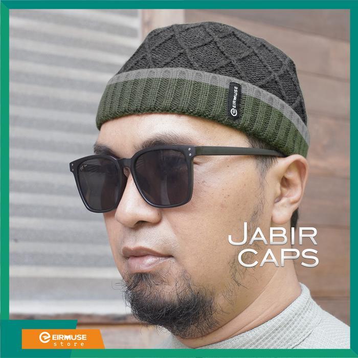 ASLI EIRMUSE - Beanie Hat Jabir kupluk peci sholat elegan gaya pria muslim berbahan rajut READY