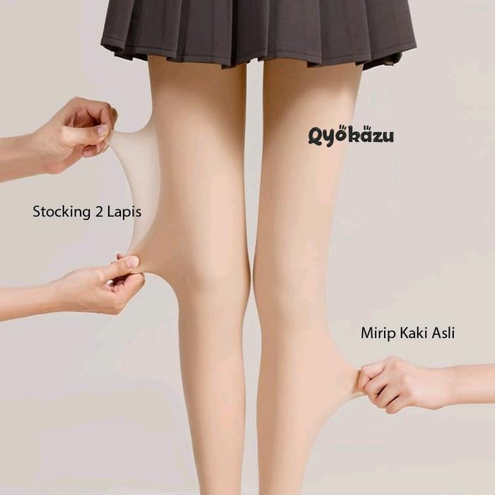 Premium Qyokazu Stocking Pantyhose Uv Semi Mijing Kulit Jepang Terlihat Seperti Kulit Kaki Asli
