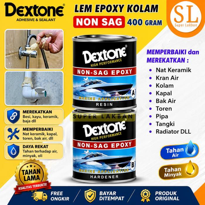 Perekat Kolam Anti Bocor Dextone Epoxy Non Sag 400 Gr Lem Dempul Anti Air