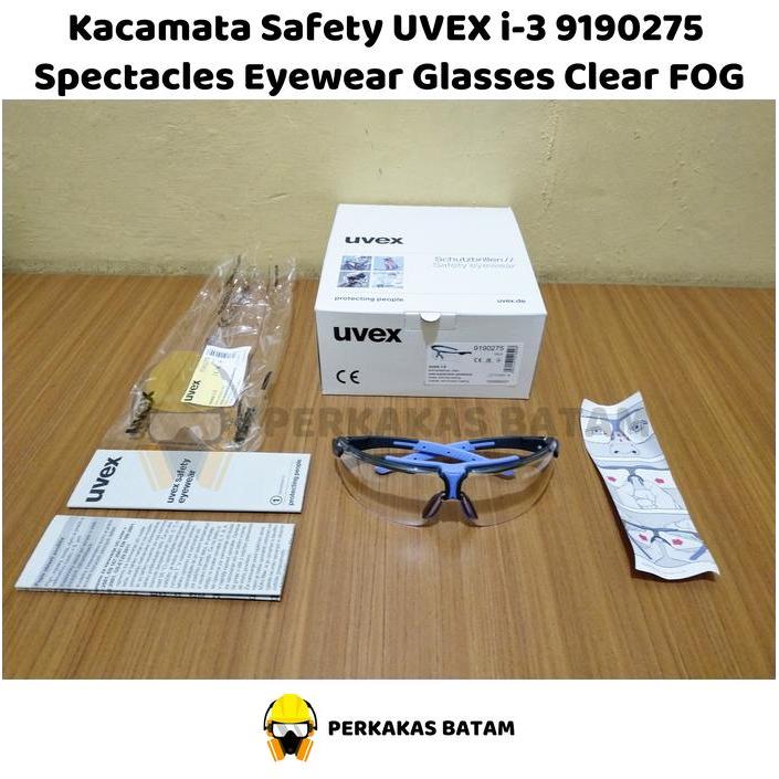 Kacamata Safety UVEX i-3 9190275 Spectacles Eyewear Glasses Clear FOG