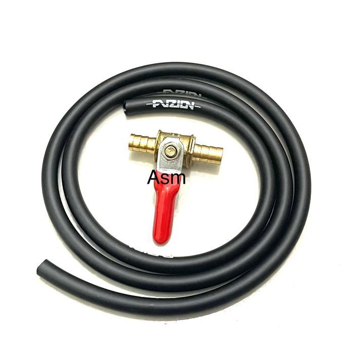 SELANG BENSIN / KRAN BENSIN KUNINGAN 1/4 XL / KRAN BENSIN MOTOR + SELANG BENSIN FUZION 1 METER *