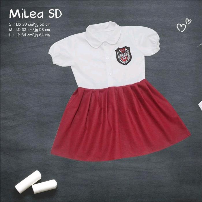 Baju seragam sekolah bayi Dres Milea baju kostum anak bayi balita SD SMP SMA