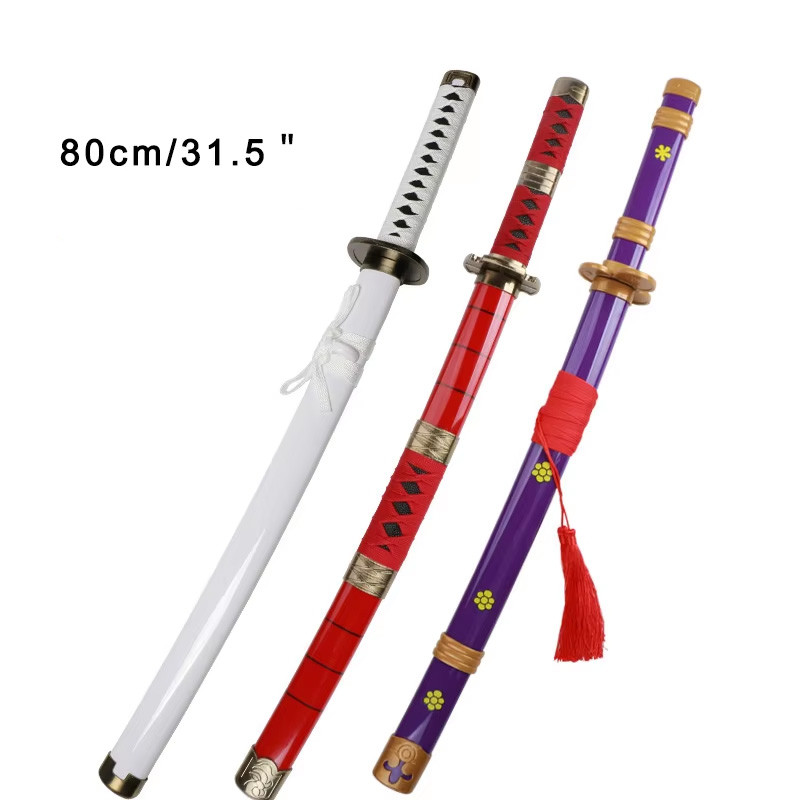 80cm Roronoa Zoro Katana Anime Cosplay Wood Sword Model Toy Kitetsu Yama Shusui Japanese Samurai