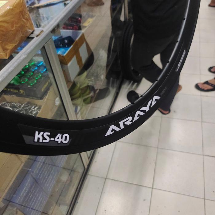 Rims Velg 700C Araya Ks-40 32 Hole 36 Hole Brake Line Full Hitam Rims Roadbike Fixie Gravel 32 Hole