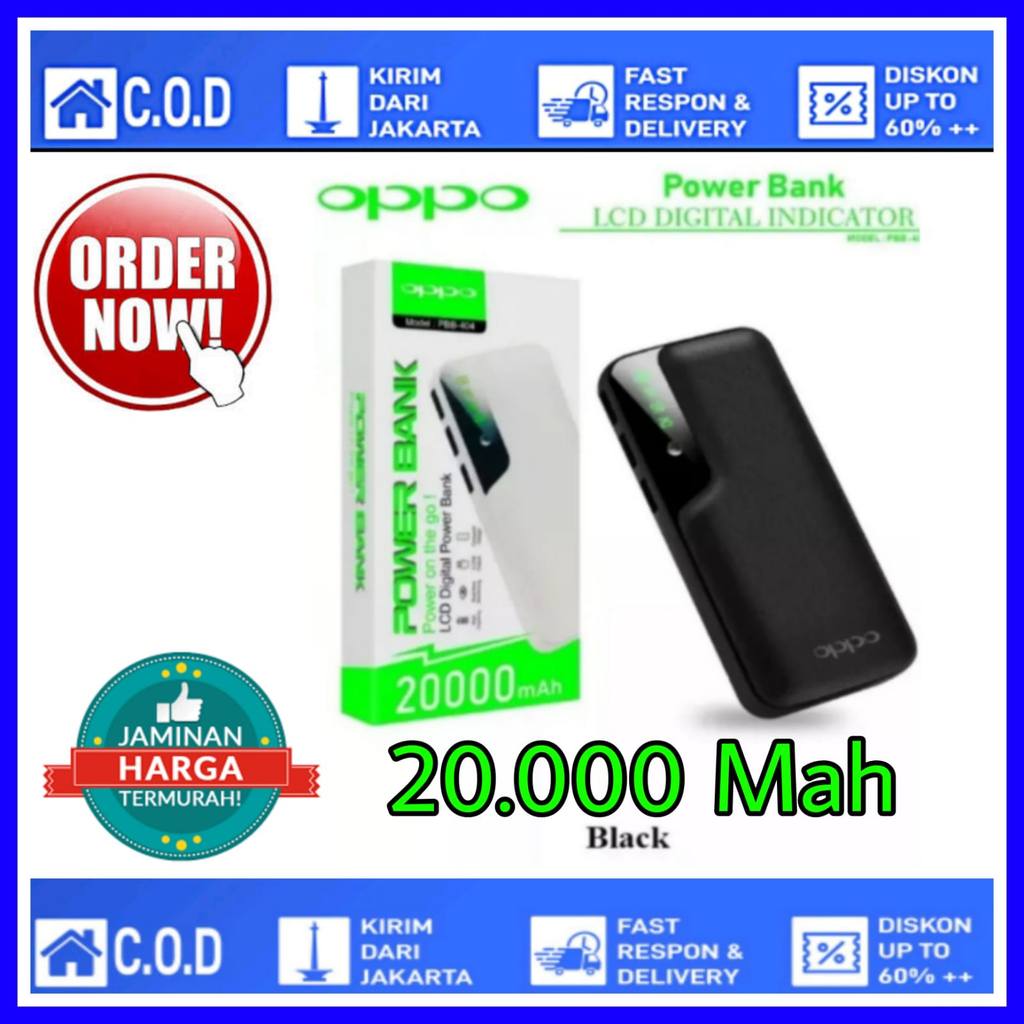 Powerbank 20000Mah  Digital Leather Usb 3 Port Led