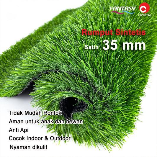 Crystal Karpet Rumput Sintetis Tipe Swiss Satin 35mm Karpet Rumput Palsu Meteran Karpet Rumput Mini