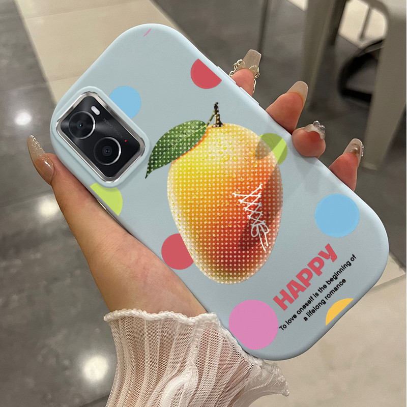 Casing Hp Untuk OPPO A36 A76 A96 4G Case Casing Nanas dan Mangga pola Kerang gemuk ponsel HP Kasing 