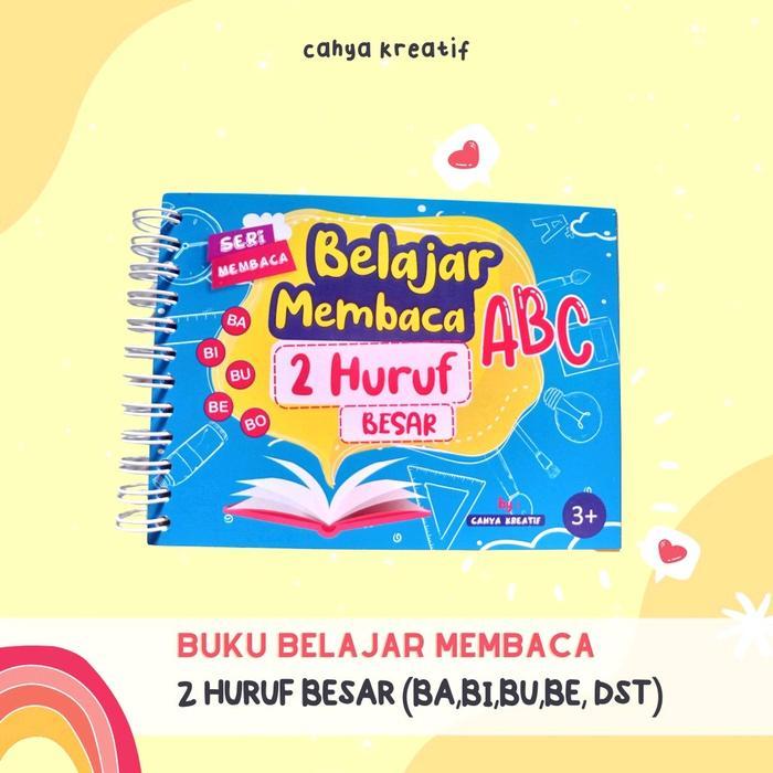 ` Buku belajar anak membaca huruf vokal Huruf Besar Flash Card Anak Paud